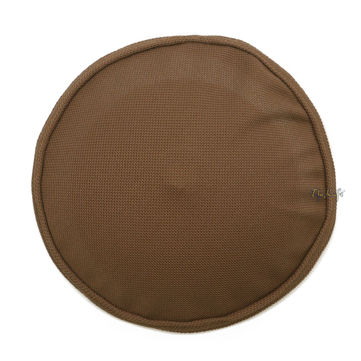 Brown and Light Brown Madun Vented Top Pliable Two-Color Round Kufi Hat