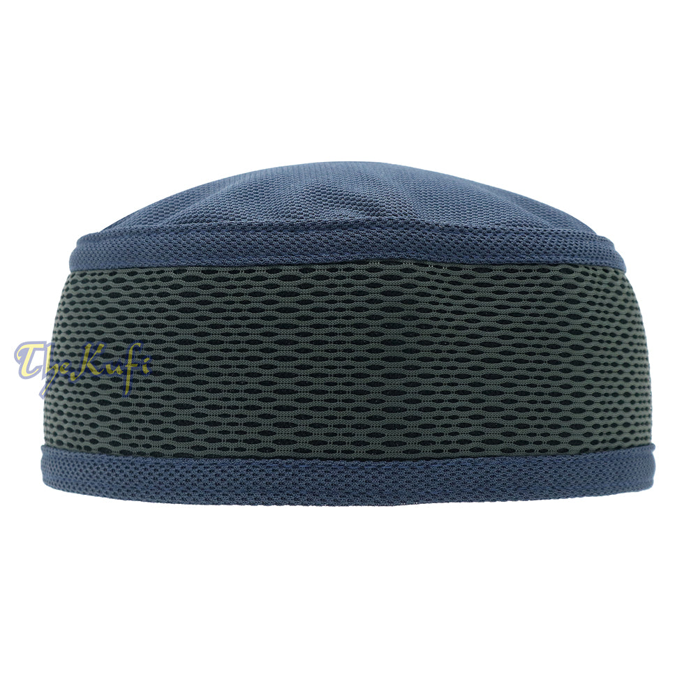 Dark Blue with Dark Green Madun Vented Top Pliable Two-Color Round Kuf ...