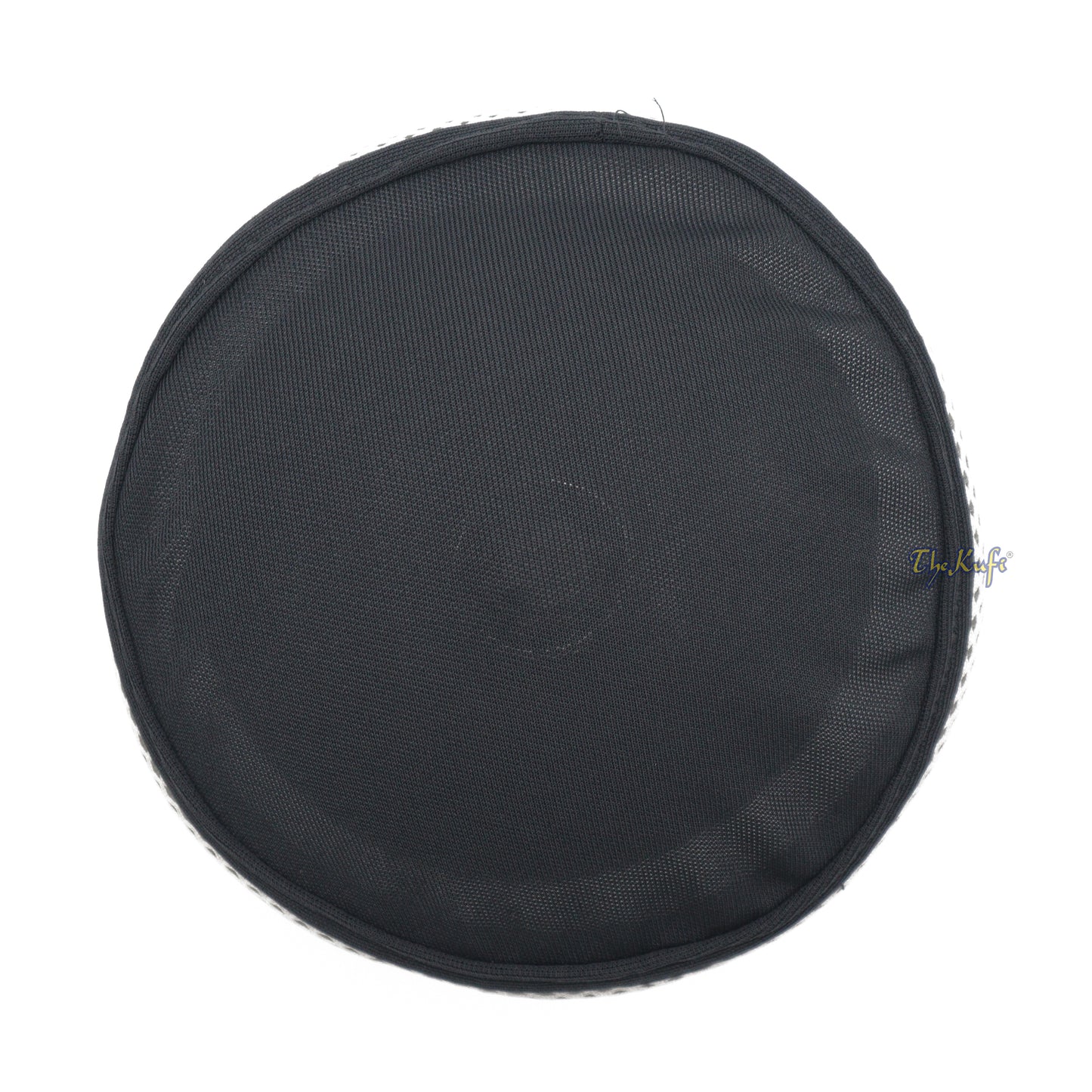 Dark Gray and Off-White Madun Vented Top Pliable Two-Color Round Kufi Hat