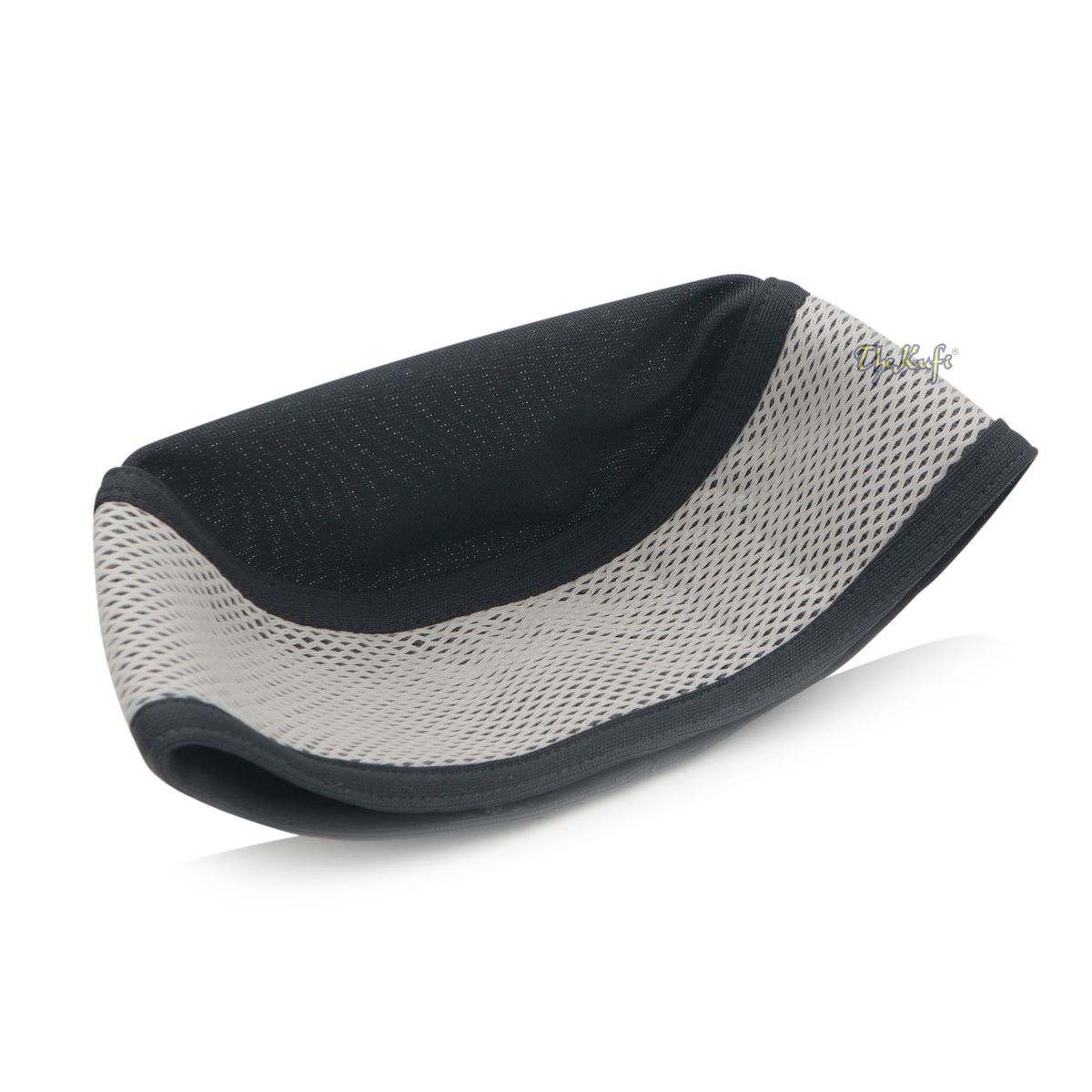 Dark Gray and Off-White Madun Vented Top Pliable Two-Color Round Kufi Hat