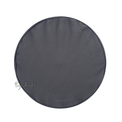 Dark Grey and Black Madun Vented Top Pliable Two-Color Round Kufi Hat