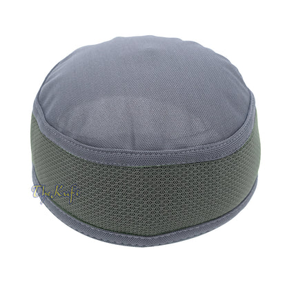 Dark Grey with Graphite Madun Vented Top Pliable Two-Color Round Kufi Hat