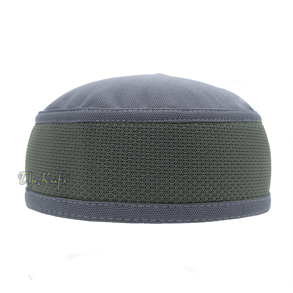 Dark Gray with Graphite Madun Vented Top Pliable Two-Color Round Kufi Hat