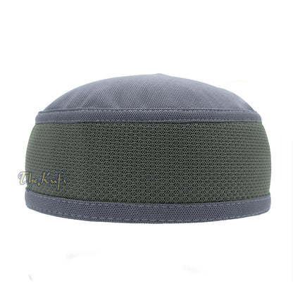 Dark Gray with Graphite Madun Vented Top Pliable Two-Color Round Kufi Hat