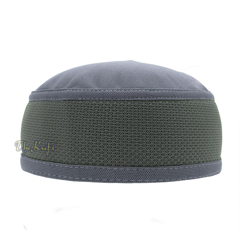Dark Gray with Graphite Madun Vented Top Pliable Two-Color Round Kufi Hat