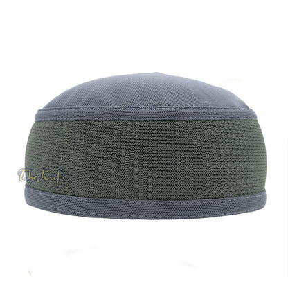 Dark Gray with Graphite Madun Vented Top Pliable Two-Color Round Kufi Hat