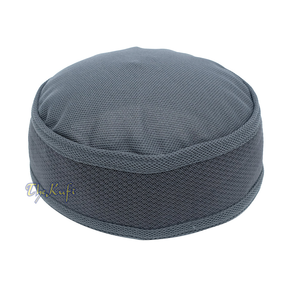 Grey Madun Vented Top Pliable Two-Color Round Kufi Hat