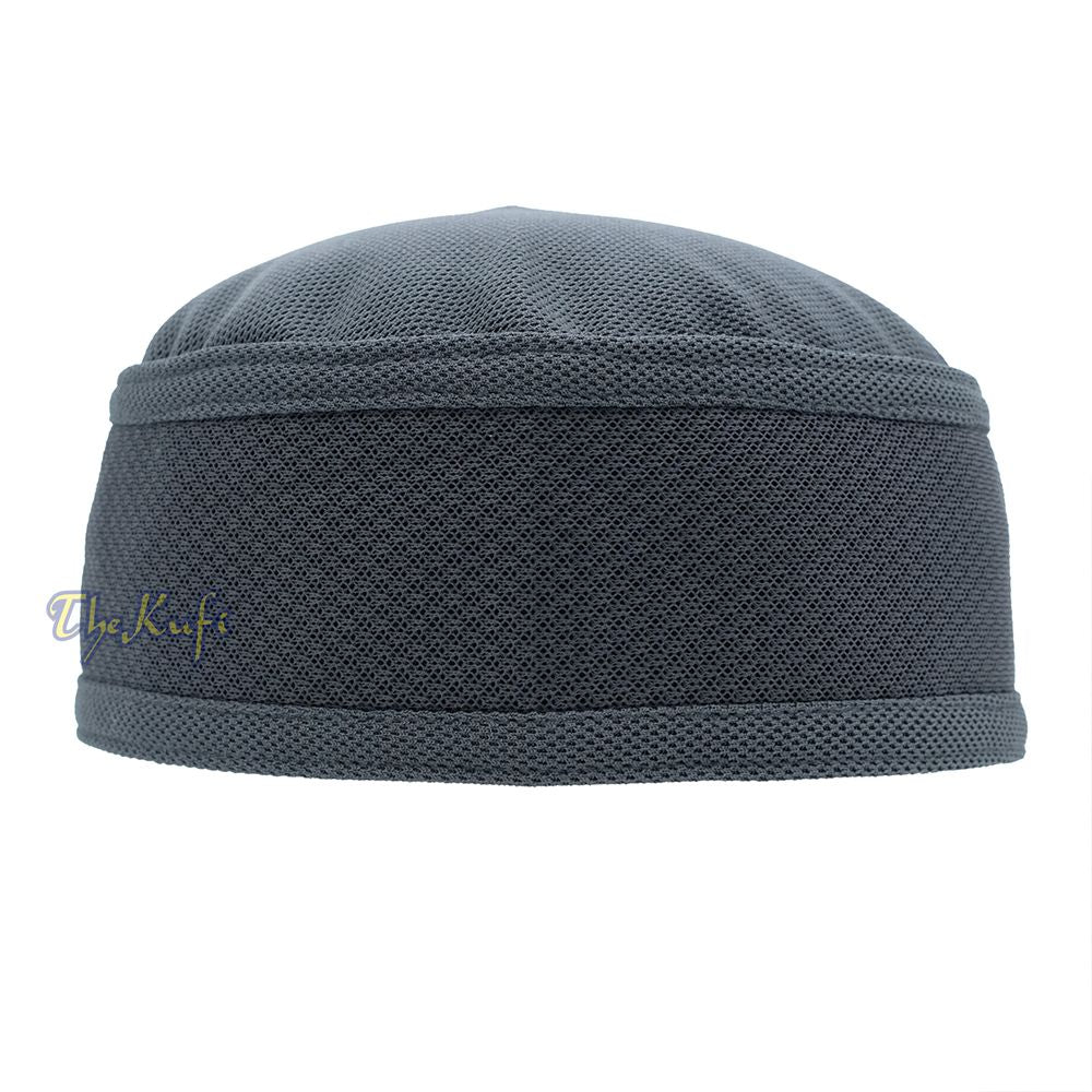 Gray Madun Vented Top Pliable Two-Color Round Kufi Hat