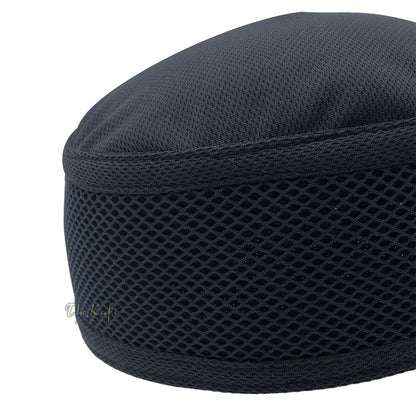 Black Madun Kufi – Pliable Round Black Net Sides Foldable Muslim Hat