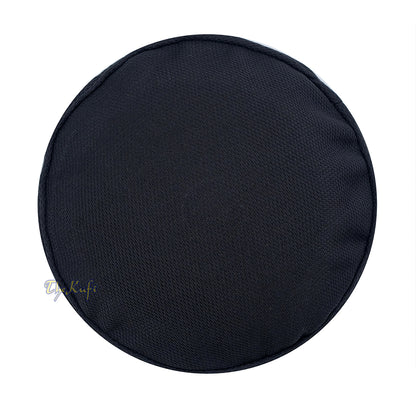 Black Vented Top Pliable Two-Color Round Kufi Hat