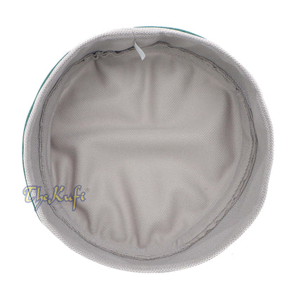 Topi Kufi Bulat Dua Warna yang Dapat Dilenturkan dengan Atasan Berventilasi Madun Warna Khaki Muda dan Hijau Tua