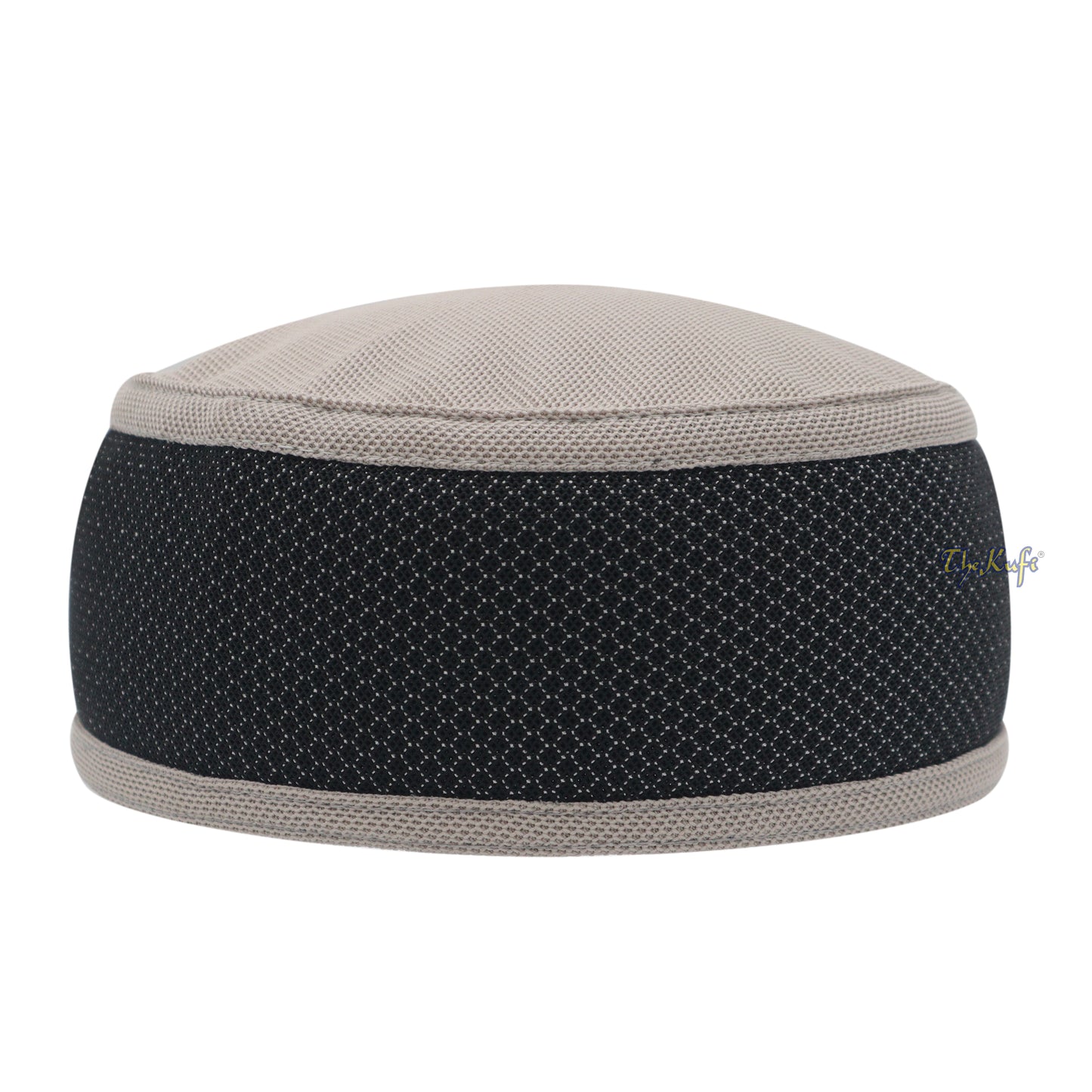 Khaki Ringan dan Black Madun Vented Top Lentur Dua warna Bulat Topi Kufi