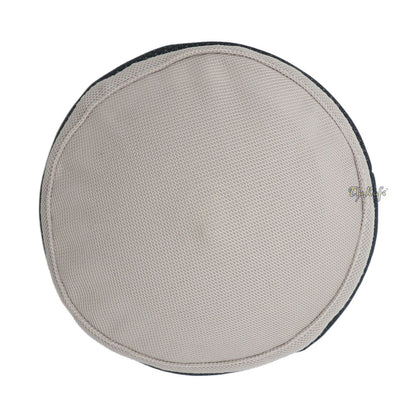 Light Khaki and Black Madun Vented Top Pliable Two-Color Round Kufi Hat