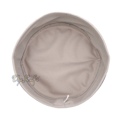 Khaki Ringan dan Black Madun Vented Top Lentur Dua warna Bulat Topi Kufi