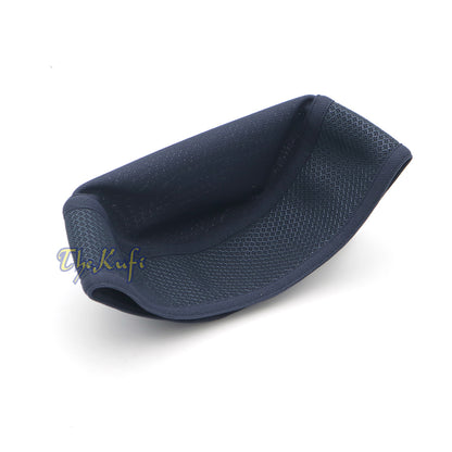 Full Dark Blue Madun Vented Top Pliable Two-Color Round Kufi Hat
