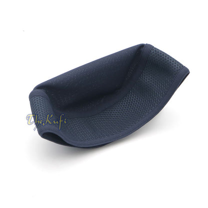 Full Dark Blue Madun Vented Top Pliable Two-Color Round Kufi Hat