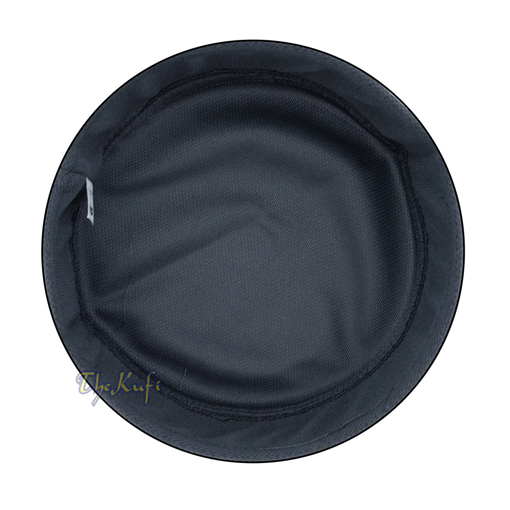 Gray with Dark Gray Madun Vented Top Pliable Two-Color Round Kufi Hat