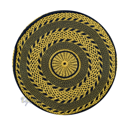 Gold Embroidery Bugis Kufi Hat - Arrow Triangle Design Rigid Muslim Fashion Cap