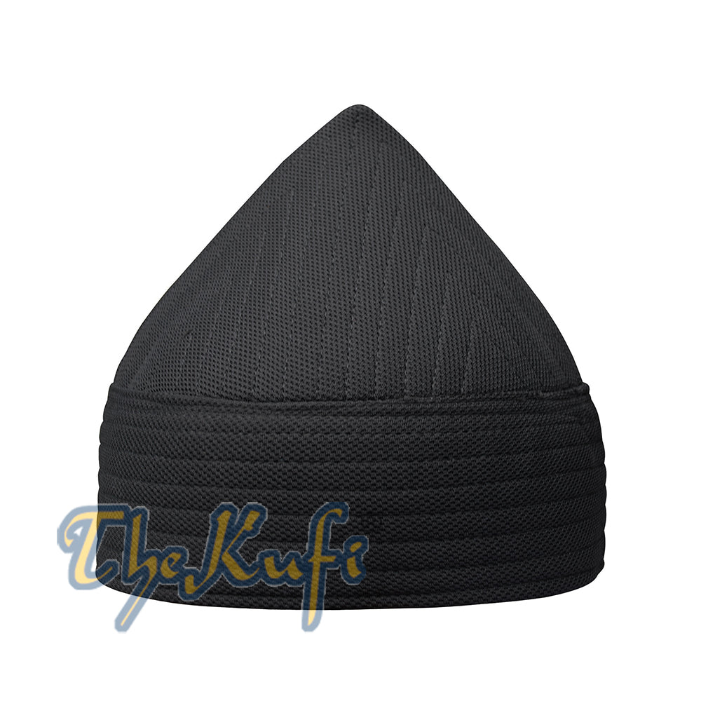 Hitam Separuh Tegar Lembut Buatan Tangan Tinggi Naqsybandi Tariqah Sufi Nakshibendi Topi Kufi