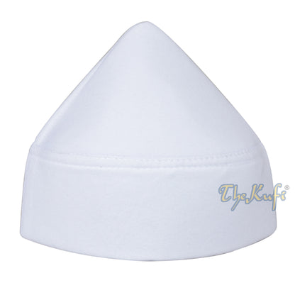 White Naqshibandi Sufi Taj Faux Felt Pointed Kufi Hat