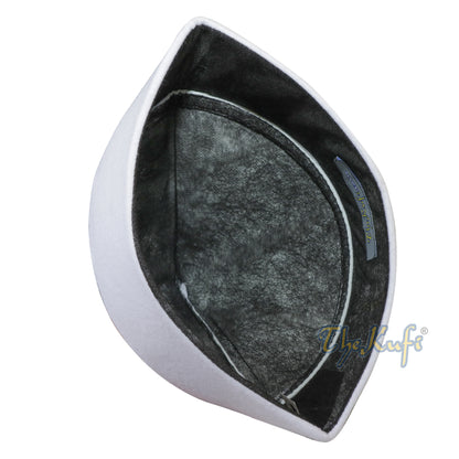 Topi Kufi Runcing Naqshibandi Putih Taj Faux Felt