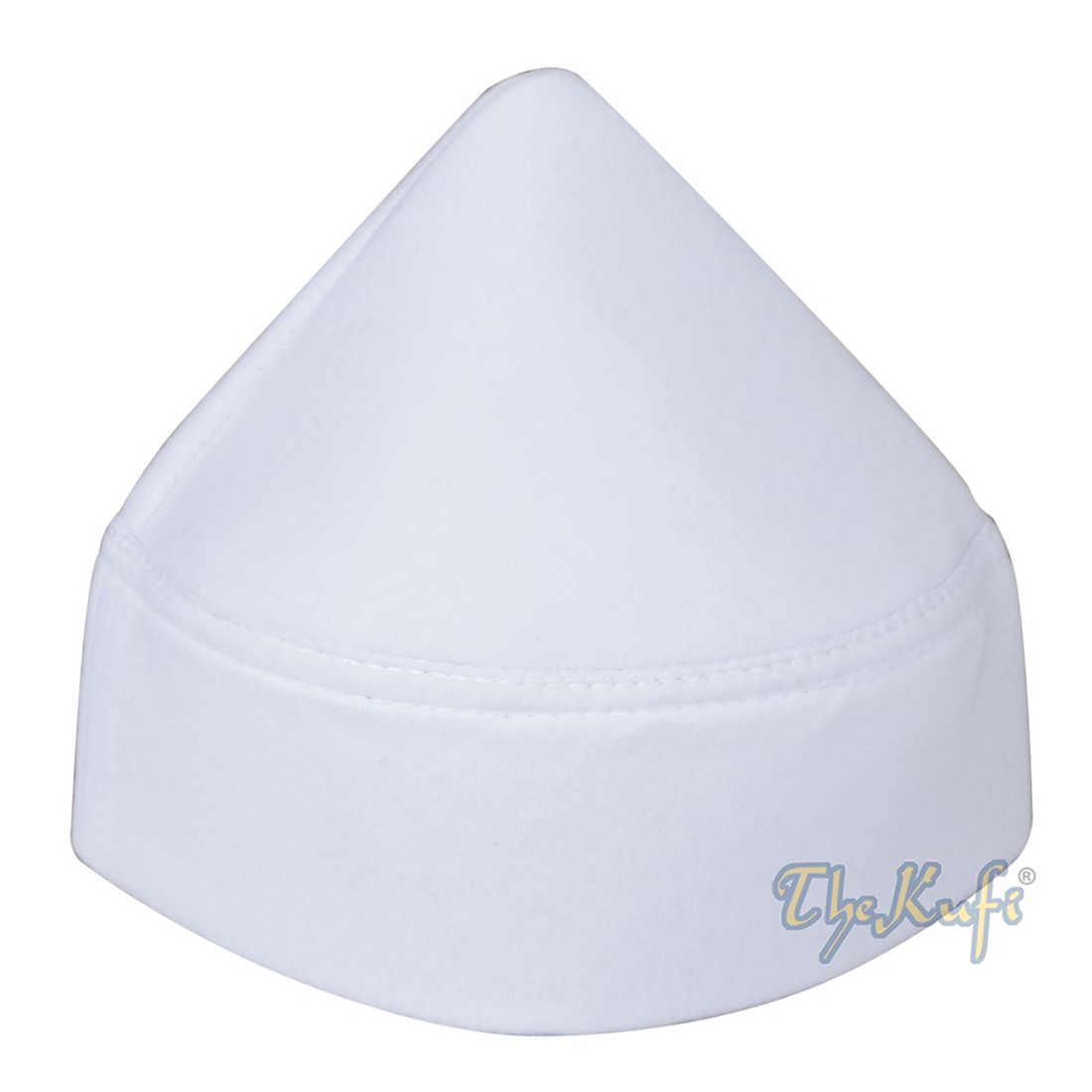 White Naqshibandi Sufi Taj Faux Felt Pointed Kufi Hat