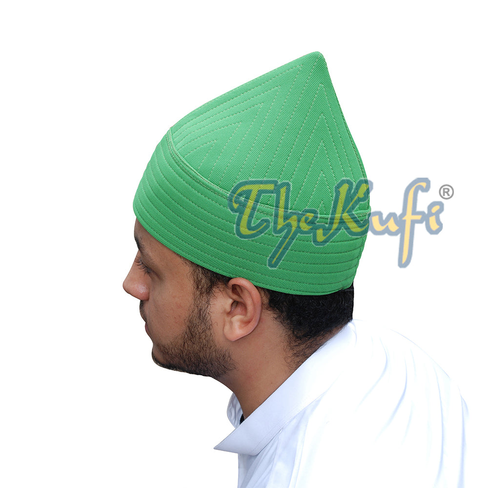 Topi Kufi Naqsybandi Tinggi Naqsybandi Tariqah Sufi Nakshibendi Kufi Hijau Semi-Kaku Lembut Buatan Tangan