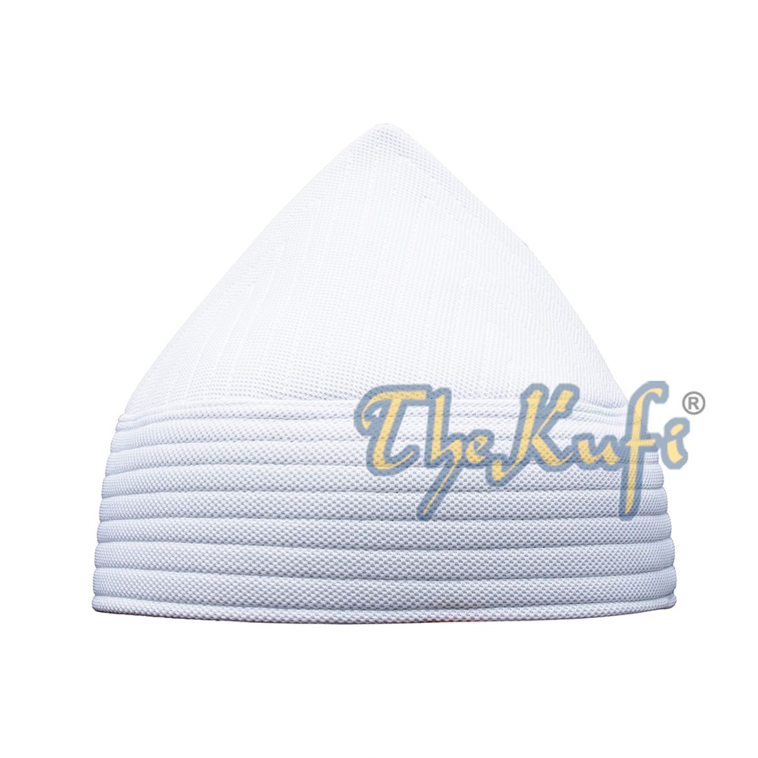 White Semi-Rigid Soft Handcrafted Tall Naqshbandi Tariqah Sufi Nakshibendi Kufi Hat