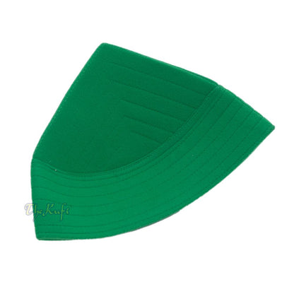 Green Naqshibandi Sufi Taj Faux Felt with Stitching Pointed Design Top Kufi Hat