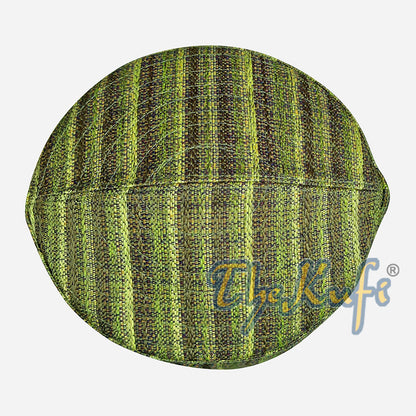 Faded Green Striped Tweed Mix Semi-Rigid Kufi