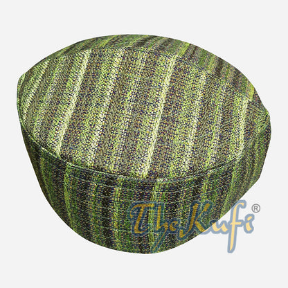 Faded Green Striped Tweed Mix Semi-Rigid Kufi