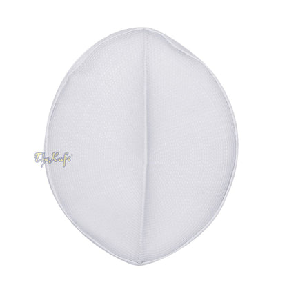 Rigid Plain White Oval Hard Shell Habaib Kufi Hat