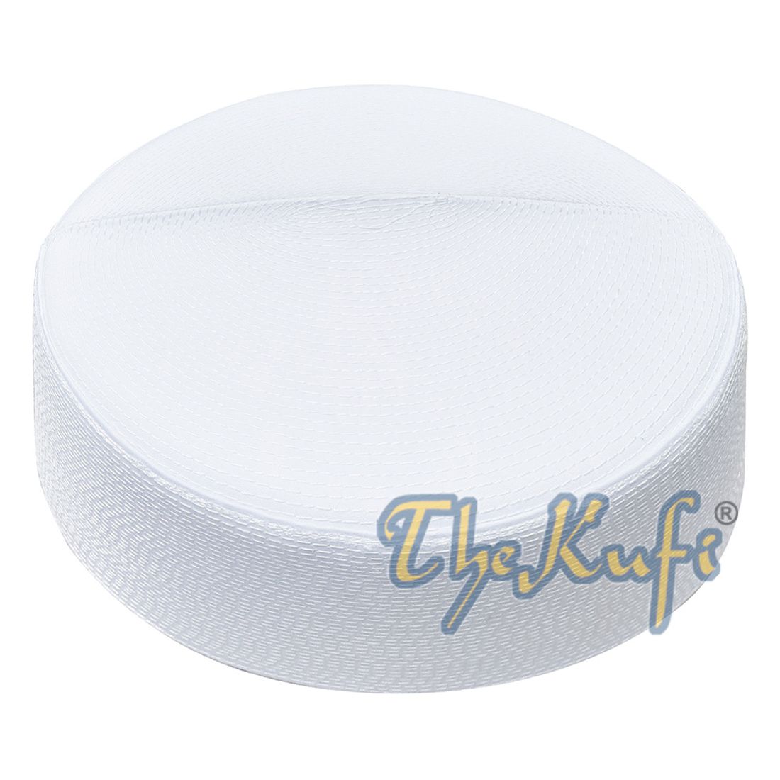 Topi Kufi Gaya Habaib Putih Kaku – Cangkang Keras Oval