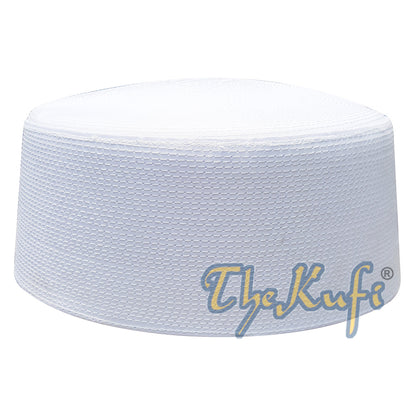 Topi Kufi Gaya Habaib Putih Kaku - Cangkang Keras Oval