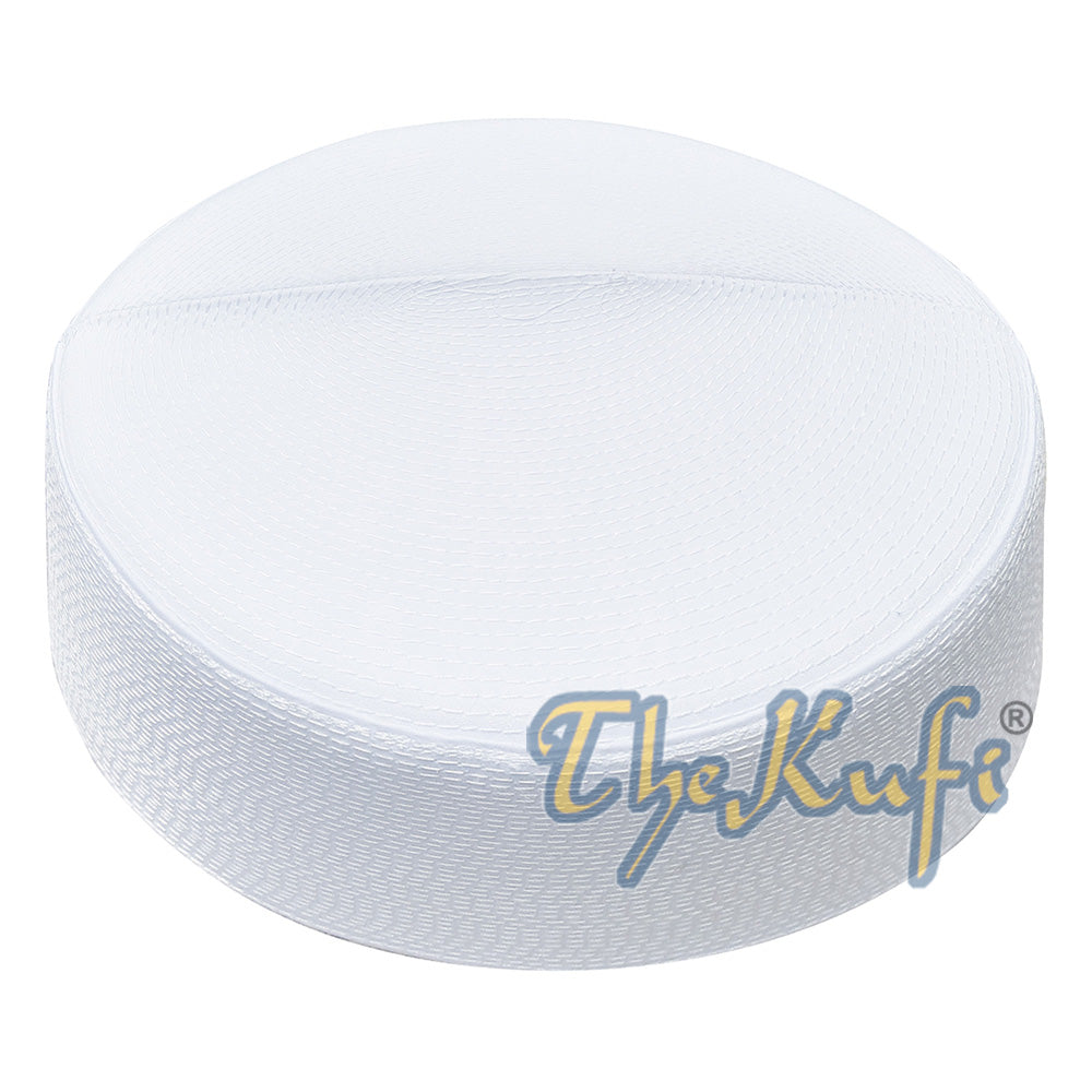 Topi Kufi Gaya Habaib Putih Kaku - Cangkang Keras Oval
