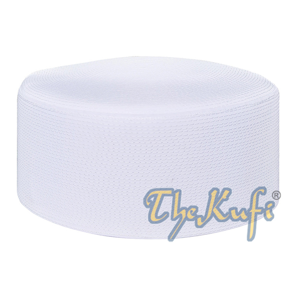 Topi Kufi Gaya Habaib Putih Kaku - Cangkang Keras Oval