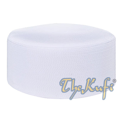 Topi Kufi Gaya Habaib Putih Kaku - Cangkang Keras Oval