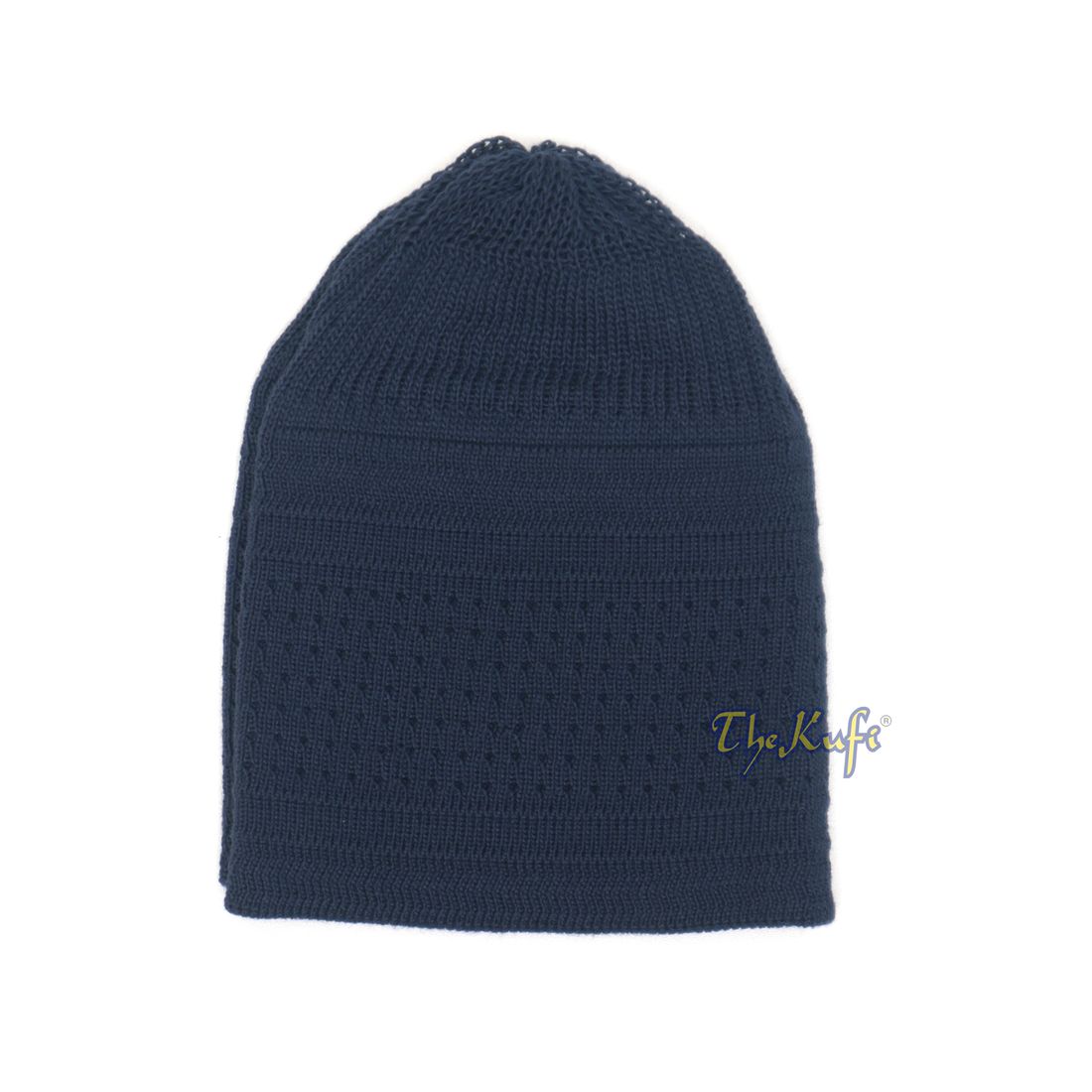 Extra Dark Blue Cotton Stretch-Knit Kufi Hat Skull Cap