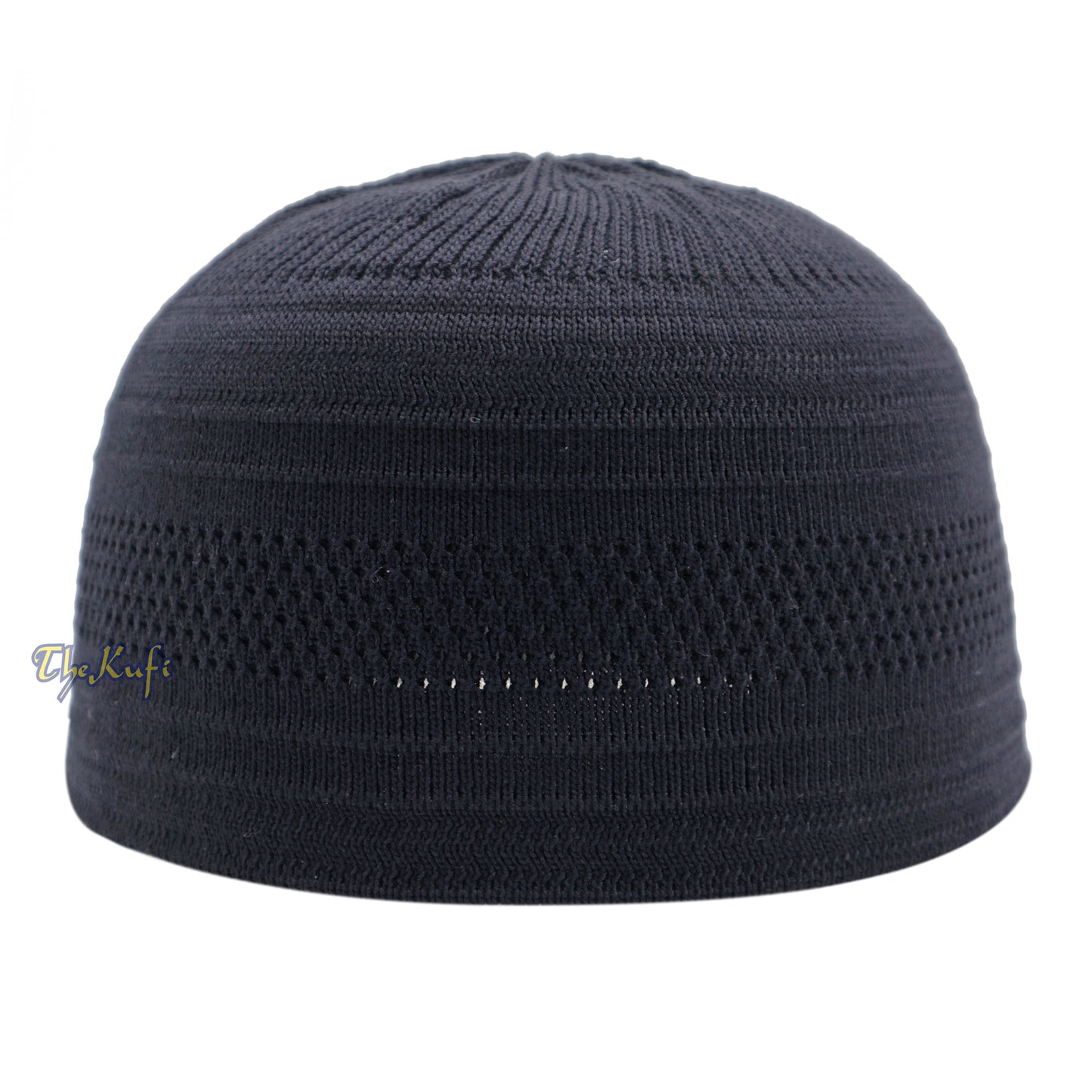Topi Muslim Kufi Rajutan Katun Hitam Grafit