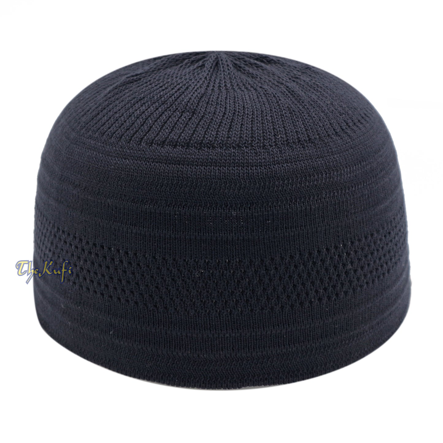 Topi Muslim Kufi Rajutan Katun Hitam Grafit
