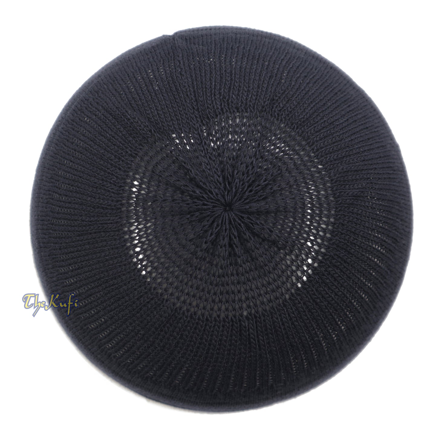 Topi Muslim Kufi Rajutan Katun Hitam Grafit