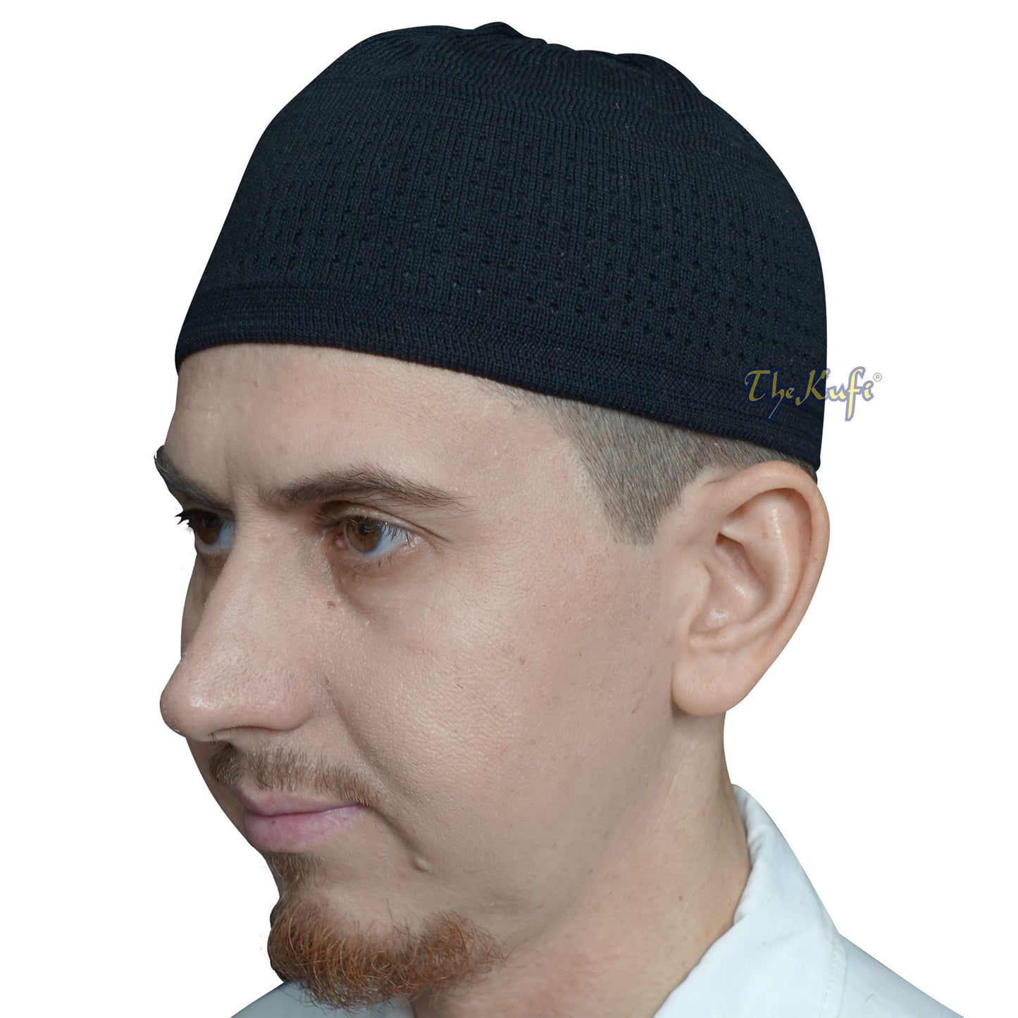 Topi Muslim Kufi Rajutan Katun Hitam Grafit
