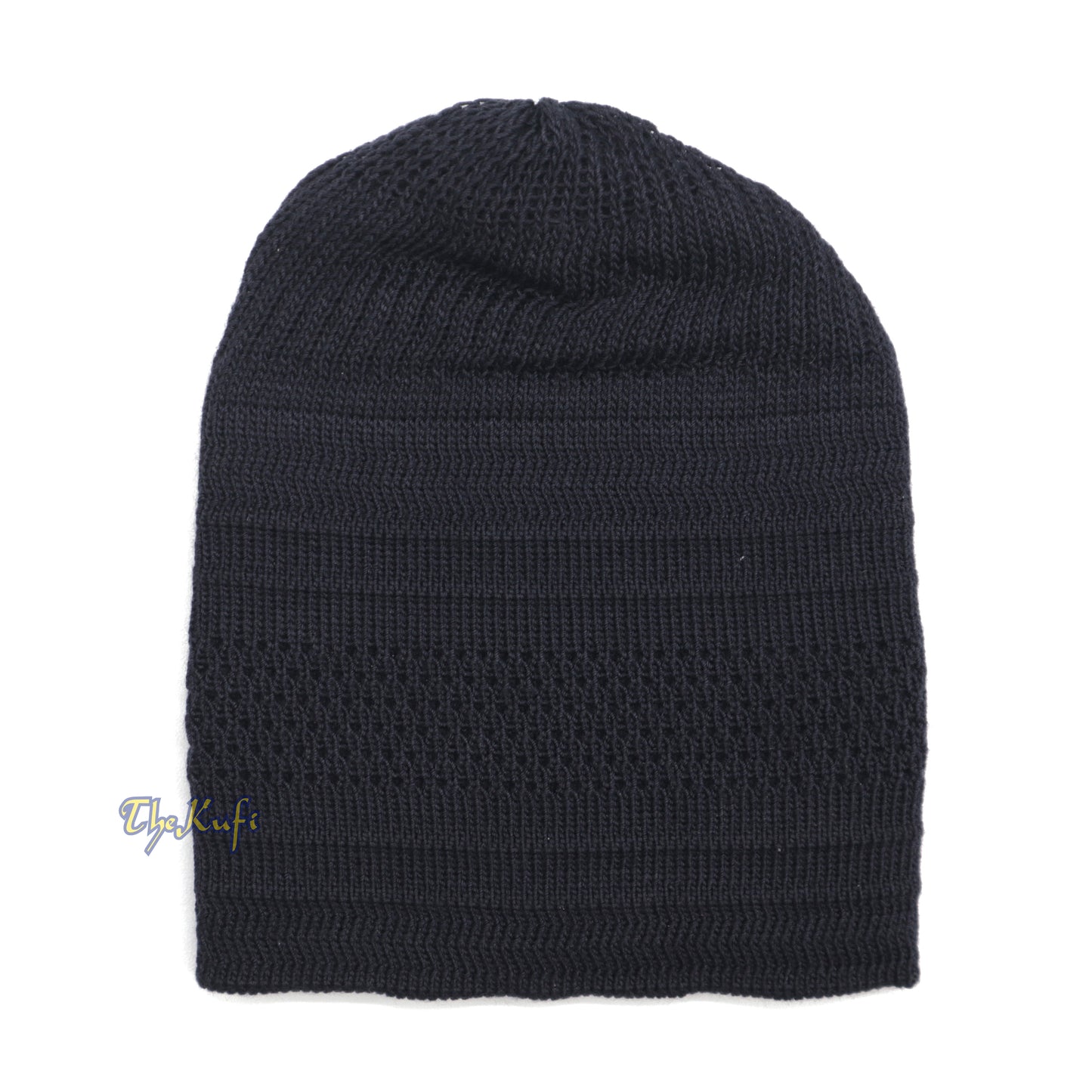 Topi Muslim Kufi Rajutan Katun Hitam Grafit