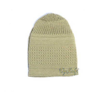 Khaki Cotton Stretch-Knit Style Kufi Hat Beanie Skull Cap