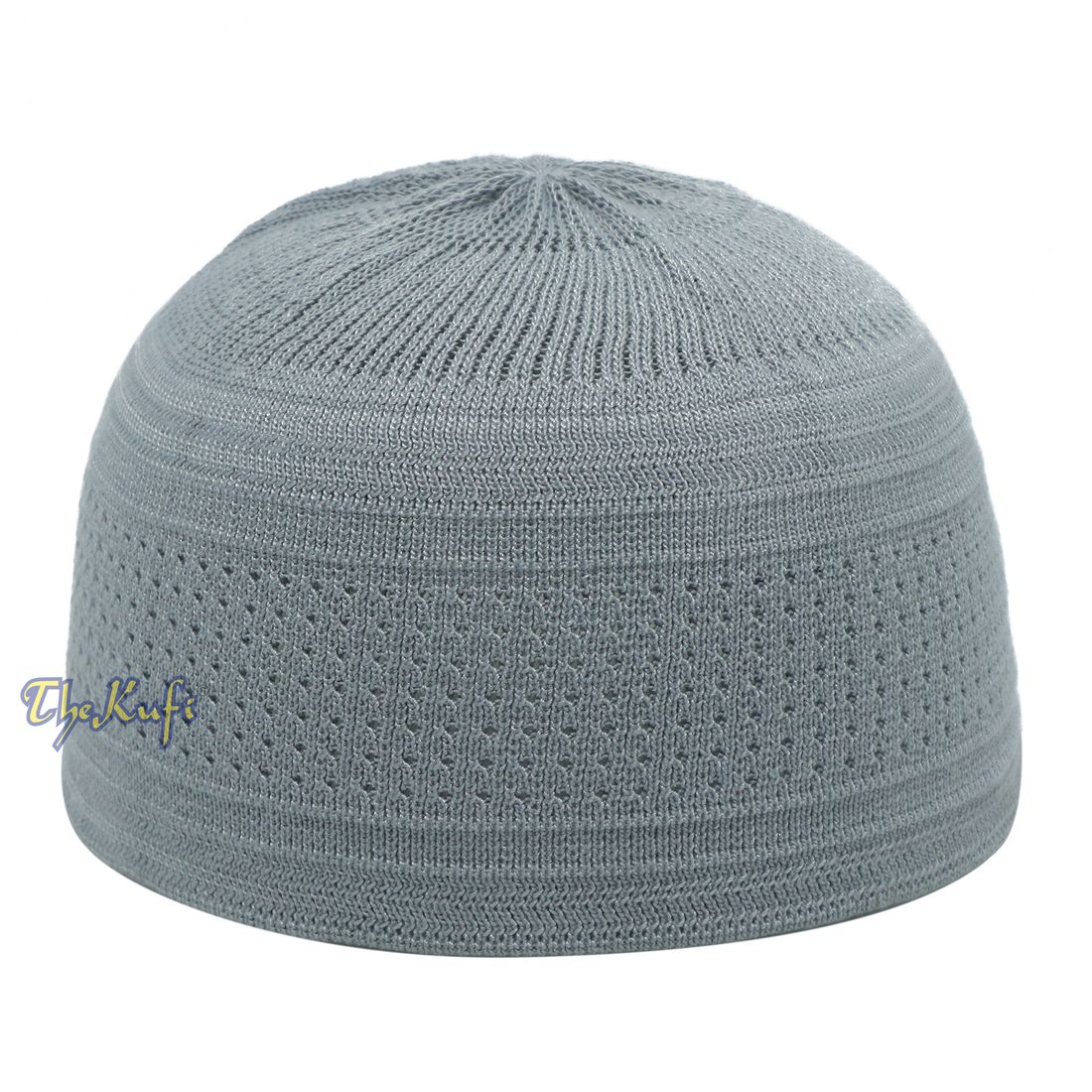Kelabu Cotton Stretch-Knit Material Kufi Topi Tengkorak Selesa