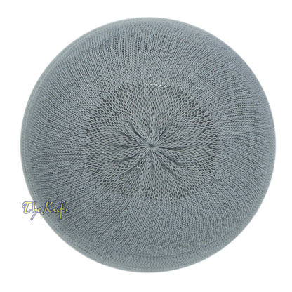 Gray Cotton Stretch-Knit Material Kufi Hat Comfortable Skull Cap