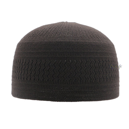 Buy 1 Get 1 Free! Extra Dark Brown Cotton Stretch-Knit One-Size Kufi