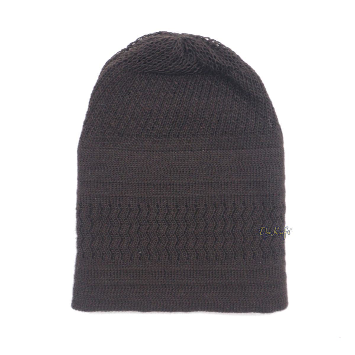 Extra Dark Brown Cotton Stretch-Knit One-Size Kufi Muslim Cap