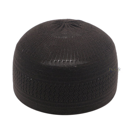 Buy 1 Get 1 Free! Extra Dark Brown Cotton Stretch-Knit One-Size Kufi