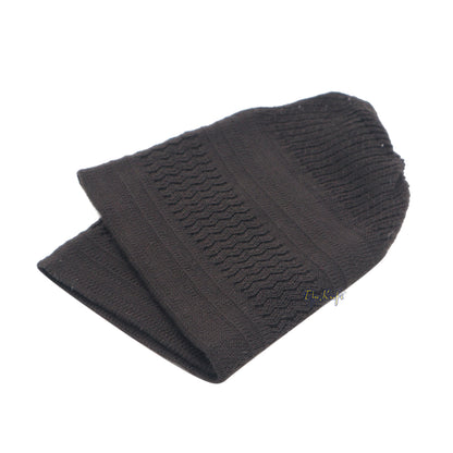 Extra Dark Brown Cotton Stretch-Knit One-Size Kufi Muslim Cap